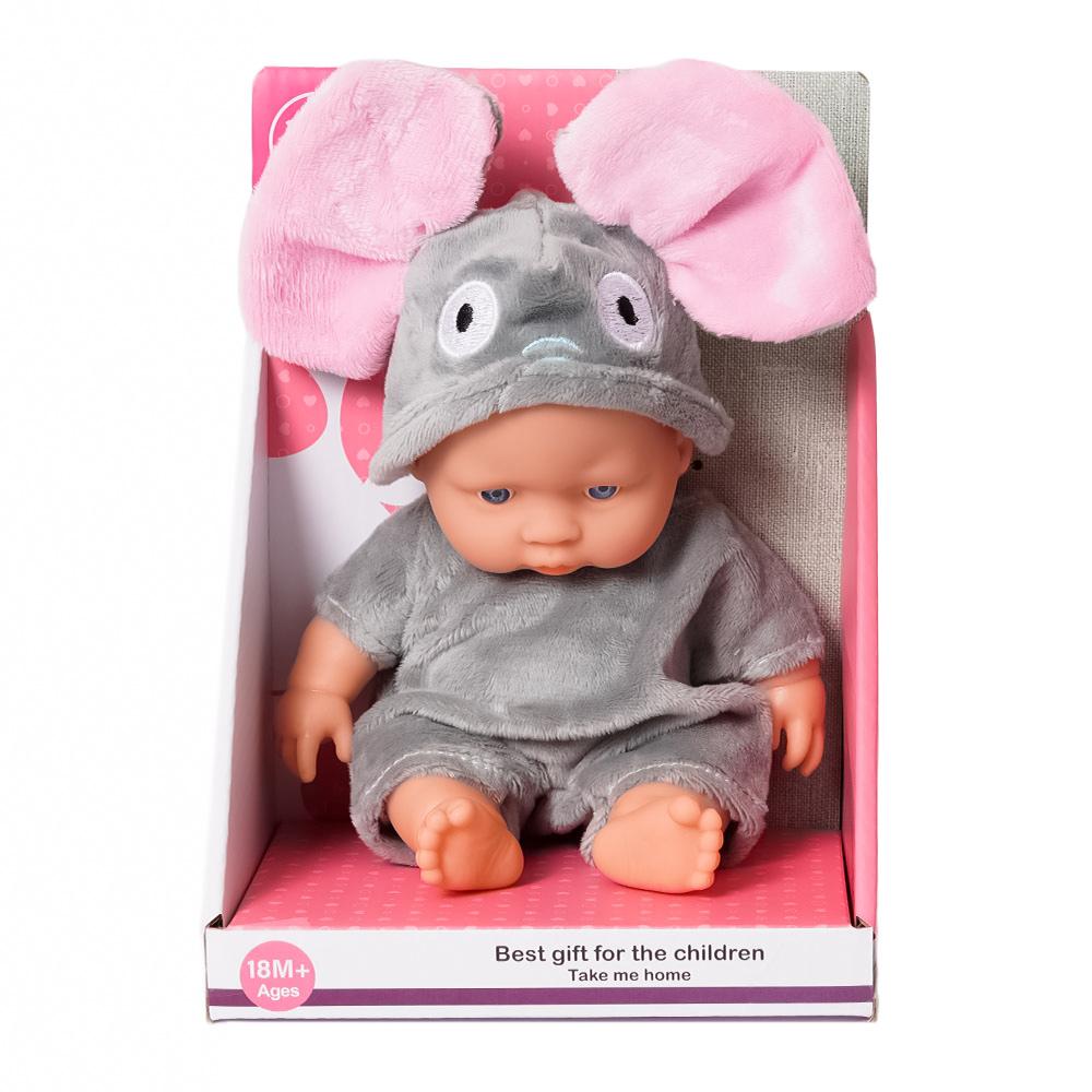 Babypop in olifanten pakje - 20 cm