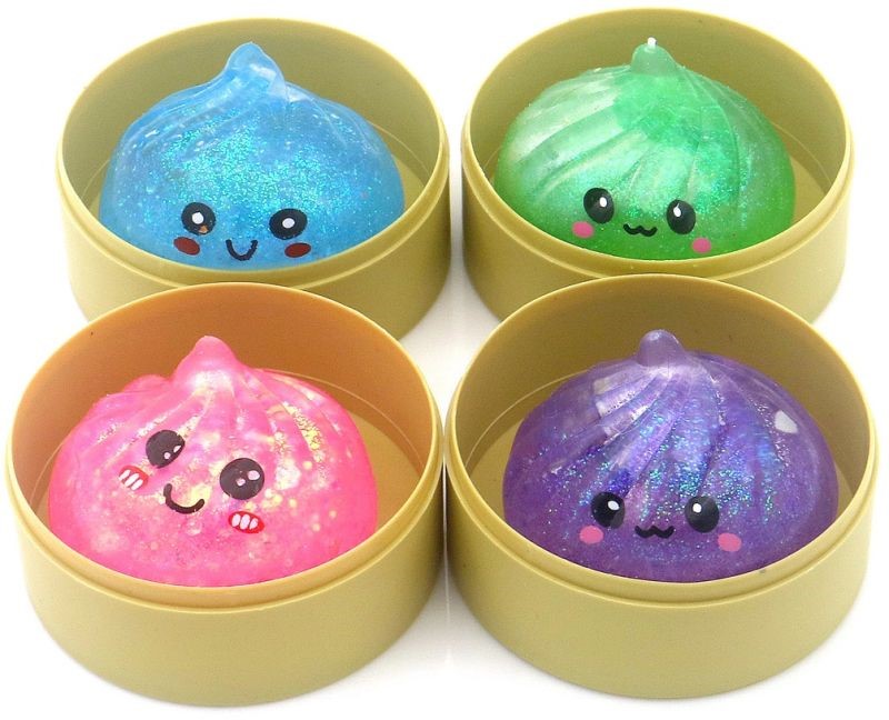 fidget Squishy Dumpling glitter 5.5 cm x 3 cm mystery