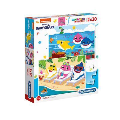 Clementoni baby shark puzzel 2x20st