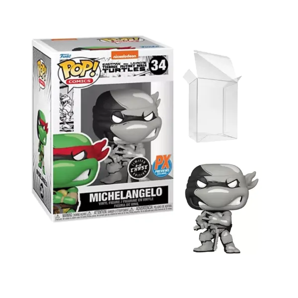 Funko POP! Teenage Mutant Ninja Turtles Michelangelo Exclusive B&W Chase (34)