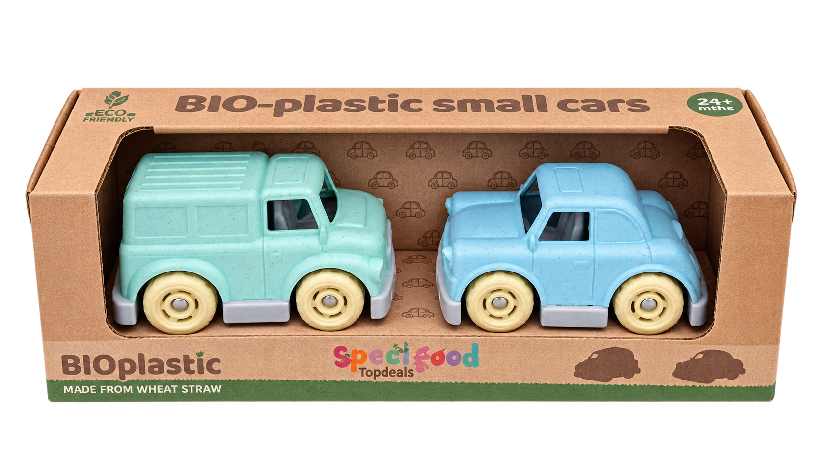 BIOplastic Vintage Autoset Pastel Blauw 2-delig