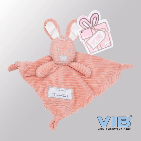 VIB® - Knuffeldoekje Konijn - Curduroy Oud Roze