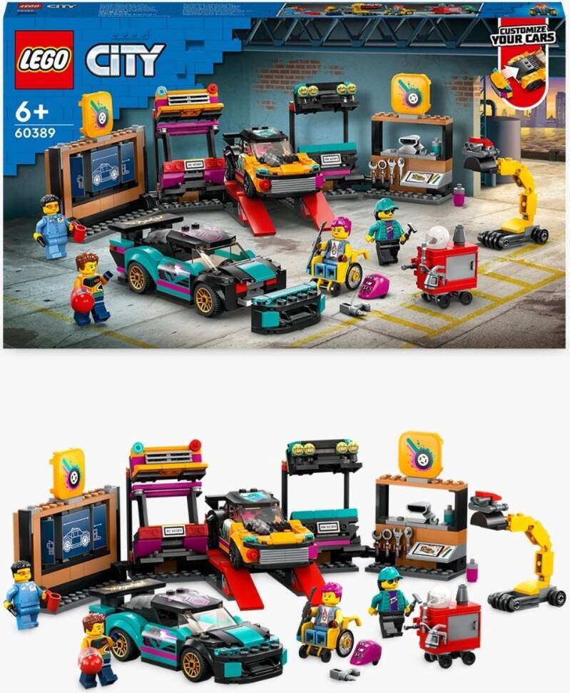 Lego city garage voor aanpasbare auto's - 60389