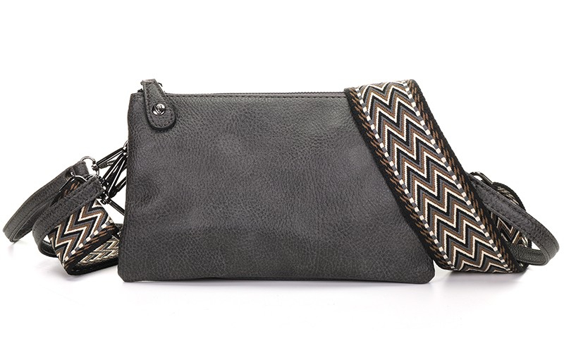 Donker grijs New York schoudertasje