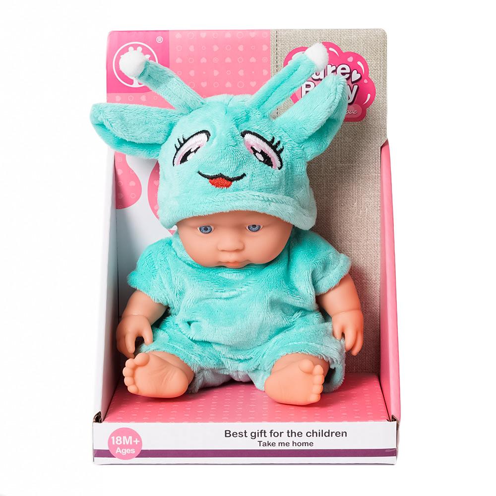 Babypop in vrolijk monster pakje - 20 cm