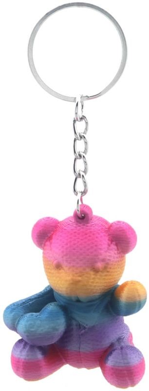 sleutelhanger Beer 4cm regenboog