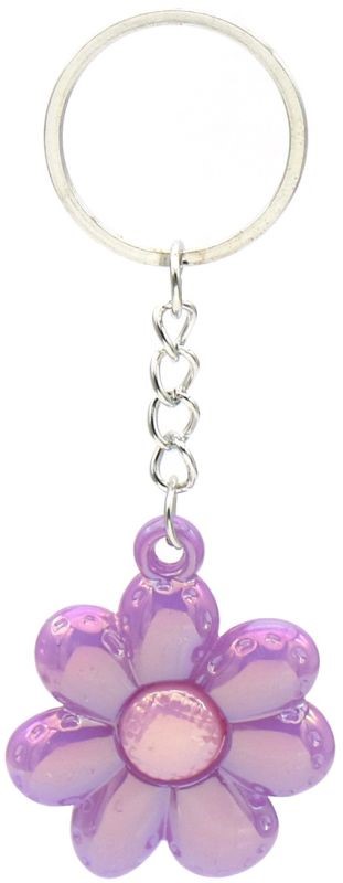 sleutelhanger bloem 4.5cm paars
