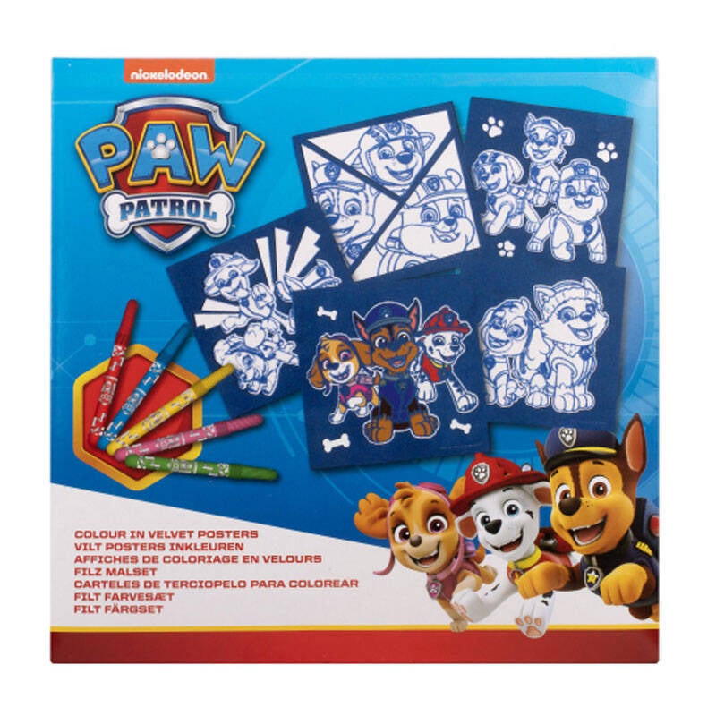 Paw patrol viltkleuren 18x18 cm - 5 stuks