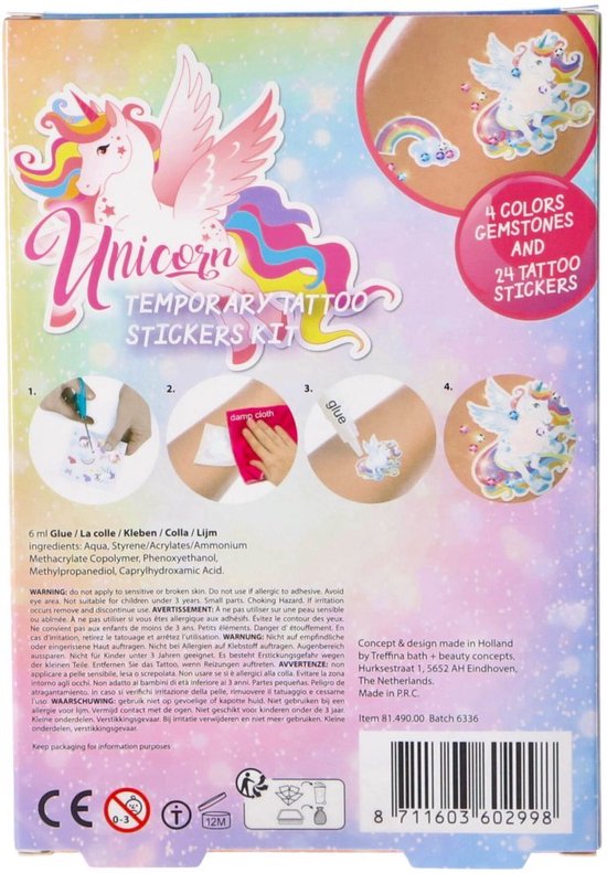 Casuelle Unicorn Tijdelijke Tatoo Giftset