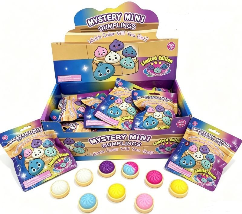 NIEUW: fidget Squishy Dumpling blind bag ( 1 zakje met 4 stuks van 3.5cm )