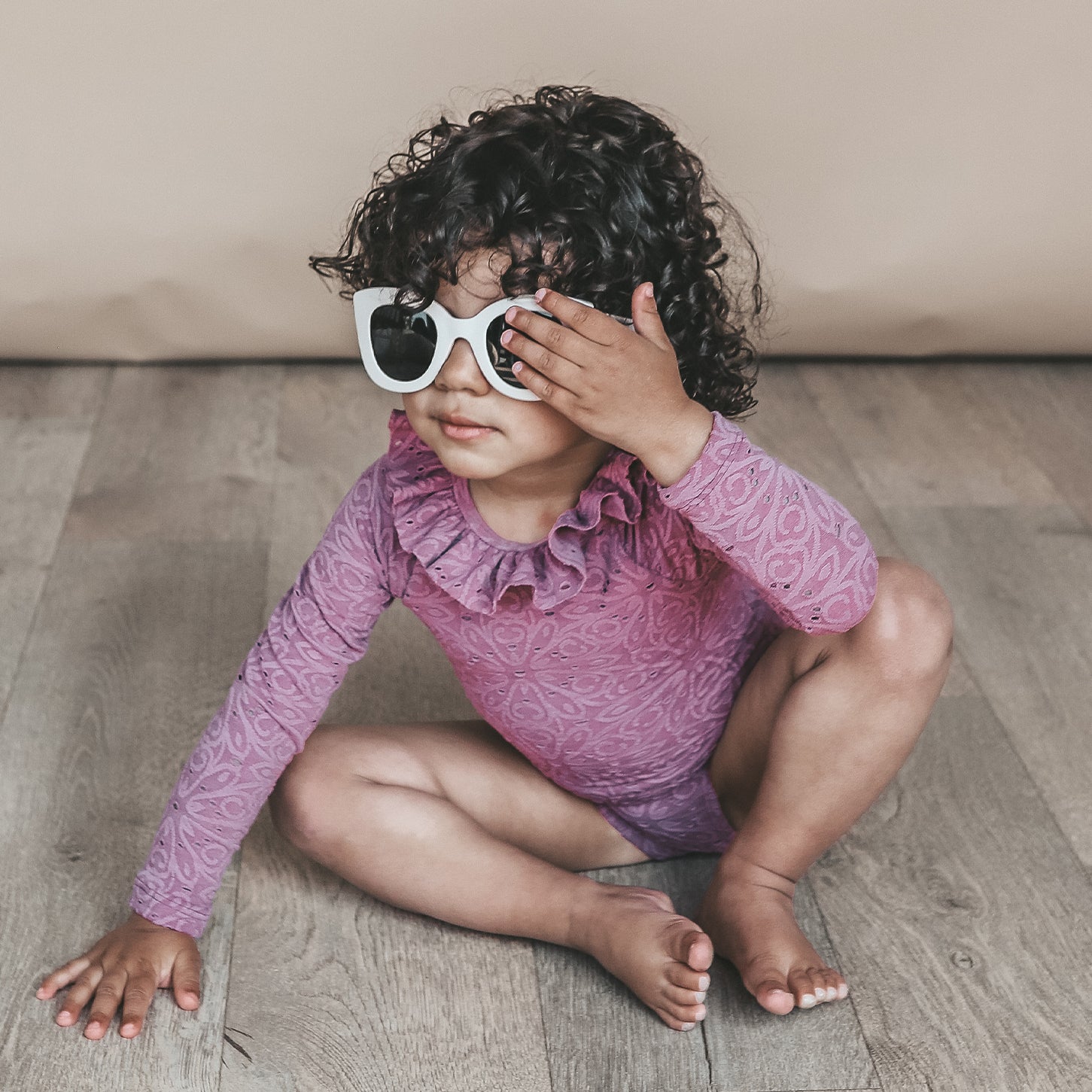 Salted Stories Broderie | Bodysuit lila 98/104