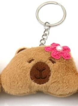 sleutelhanger Pluche Capybara 6.5cm roze