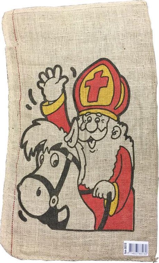 Jute zak Sinterklaas - maat 50x80cm