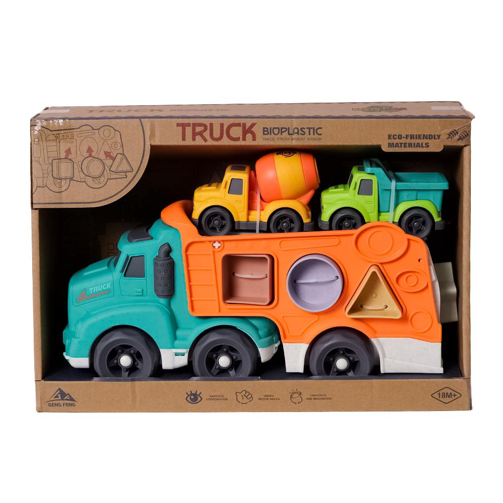 BIOplastic Vormenstoof Truck met Kleine Vrachtauto's