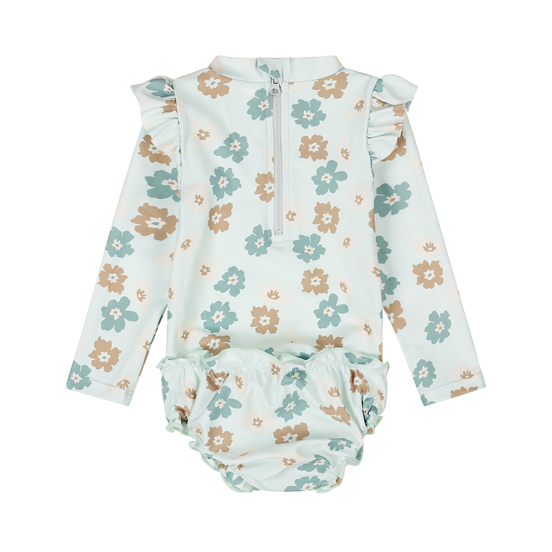 Dirkje zwemshirt met broekje lichtgroen bloem 74/80