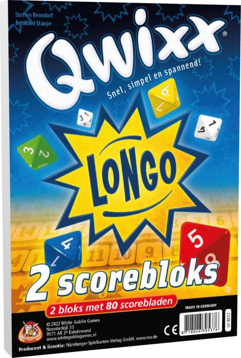 Qwixx longo bloks (extra scoreblocks) white goblin games