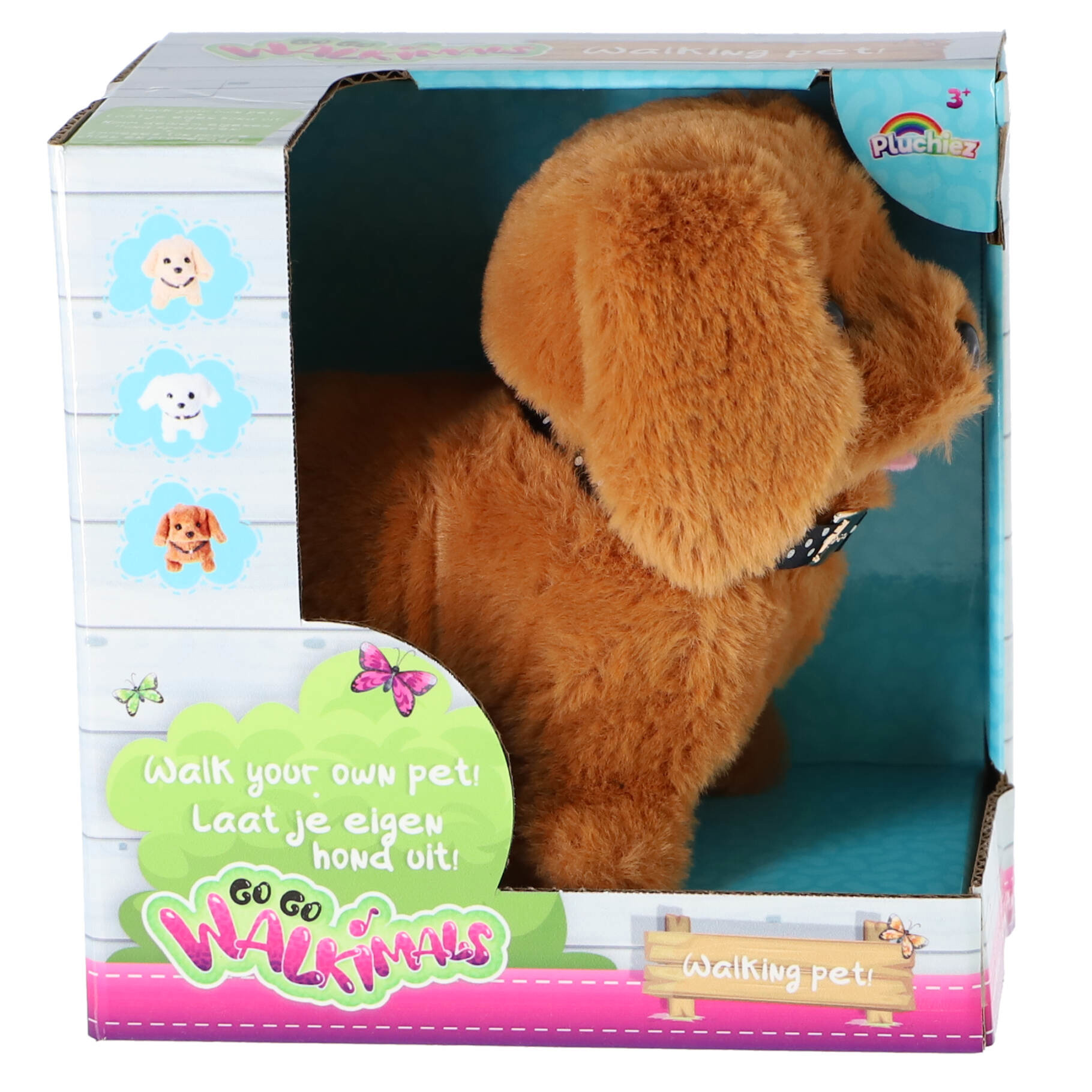go go walkimals pluche hondje loopt en blaft,  bruin