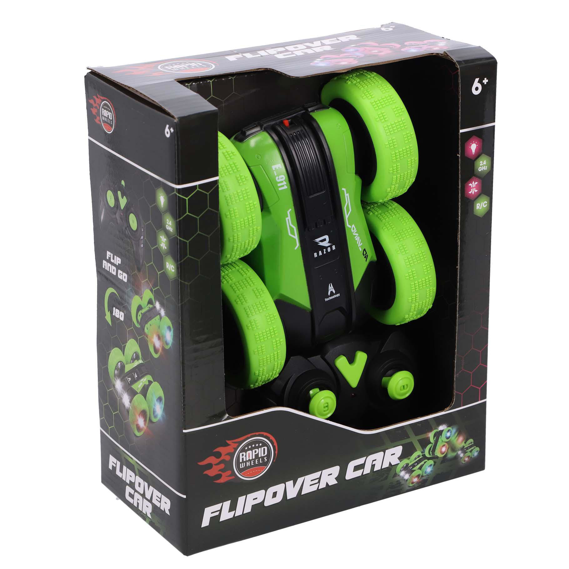 RC flipover auto groen