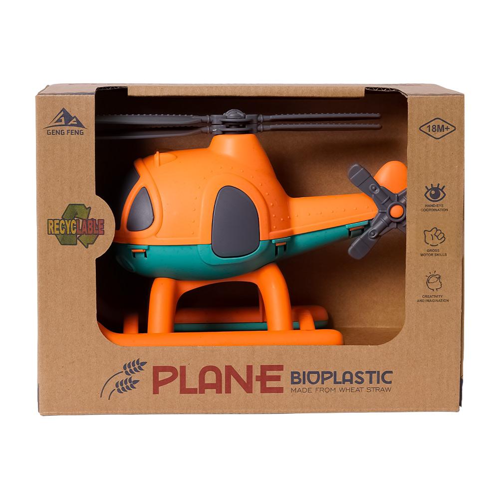 BIOplastic Helikopter - 22 cm oranje/blauw