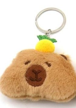 sleutelhanger pluche Capybara 6.5cm geel