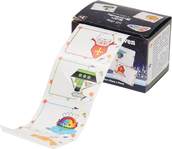 50x Stuks Sinterklaas cadeau stickers/etiketten op rol