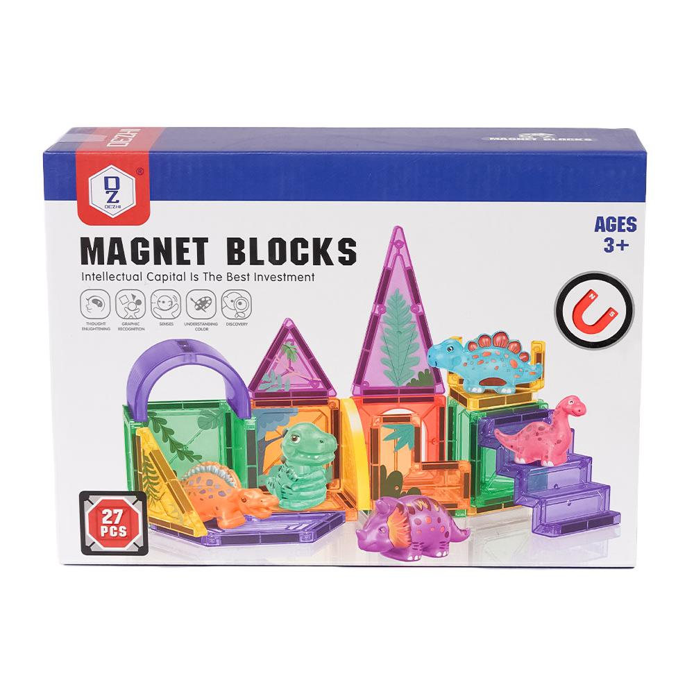 Magnetische Tegels Dino - 27 stuks - 5,5 x 5,5 cm