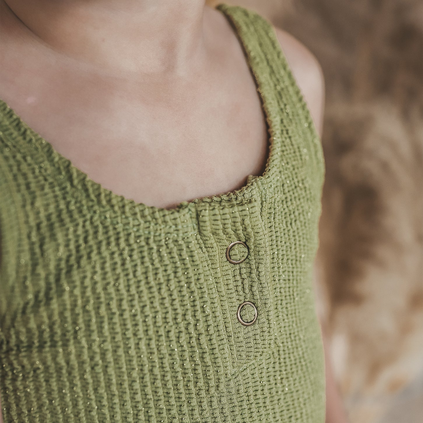Salted Stories Glitter Crinkle | Swimsuit green 122/128