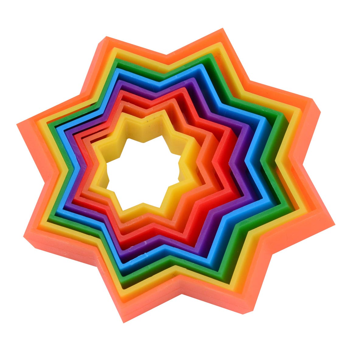 Magische Ster Regenboog kleuren 10x10x2.5cm