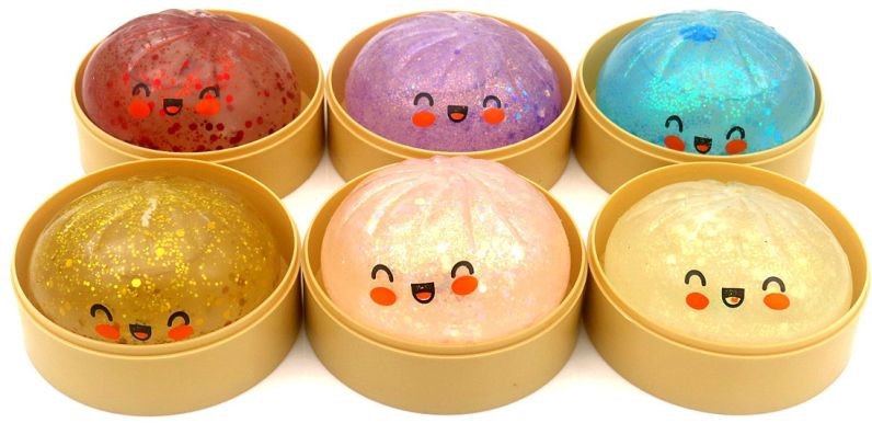 fidget Squishy Dumpling 9.5x5cm glitter
