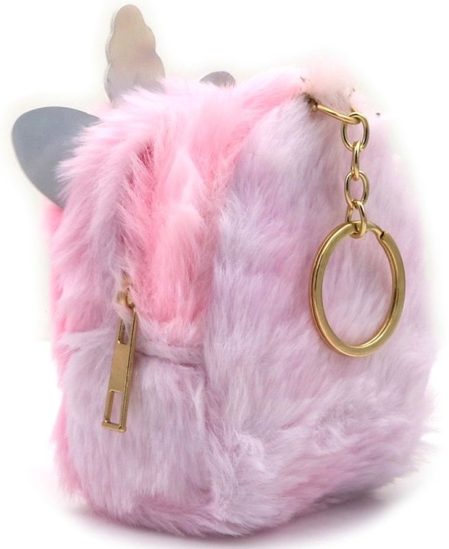 Fluffy sleutelhanger portemonnee  Unicorn 9x7x5cm
