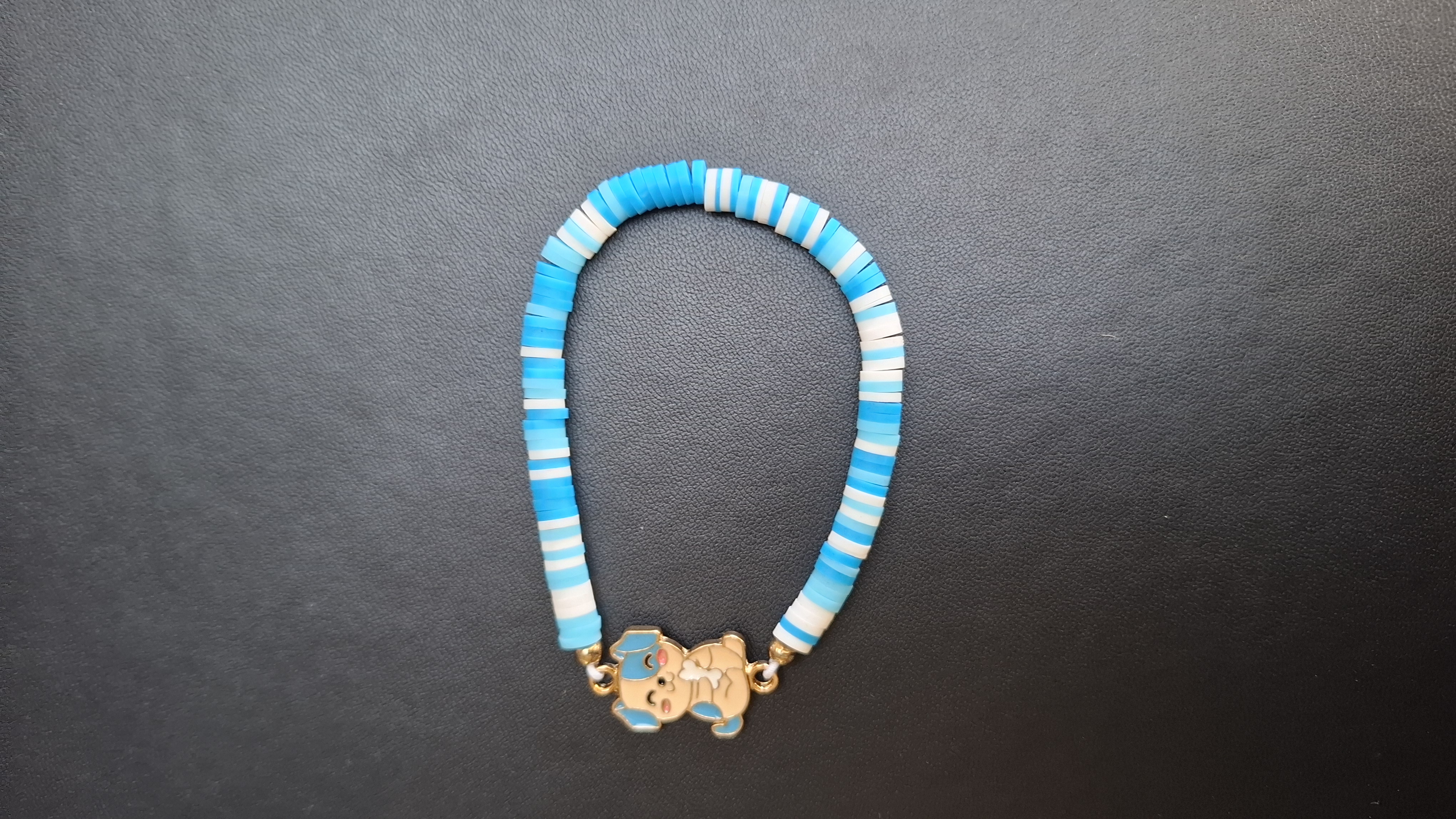 armband wit/blauw met hondje