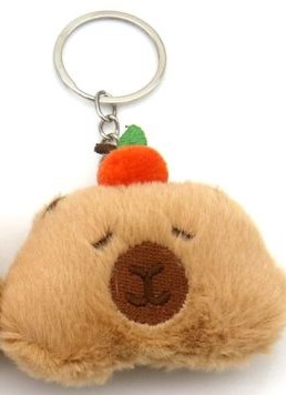 sleutelhanger Pluche Capybara 6.5cm oranje