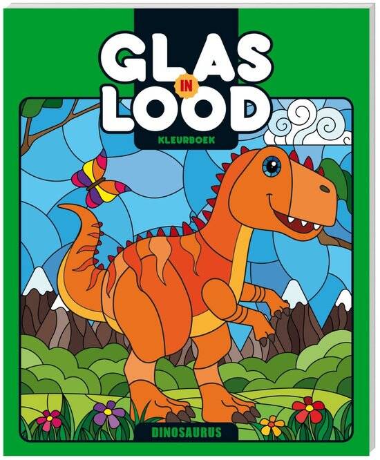 Kleurboeken glas-in-lood - dinosaurus