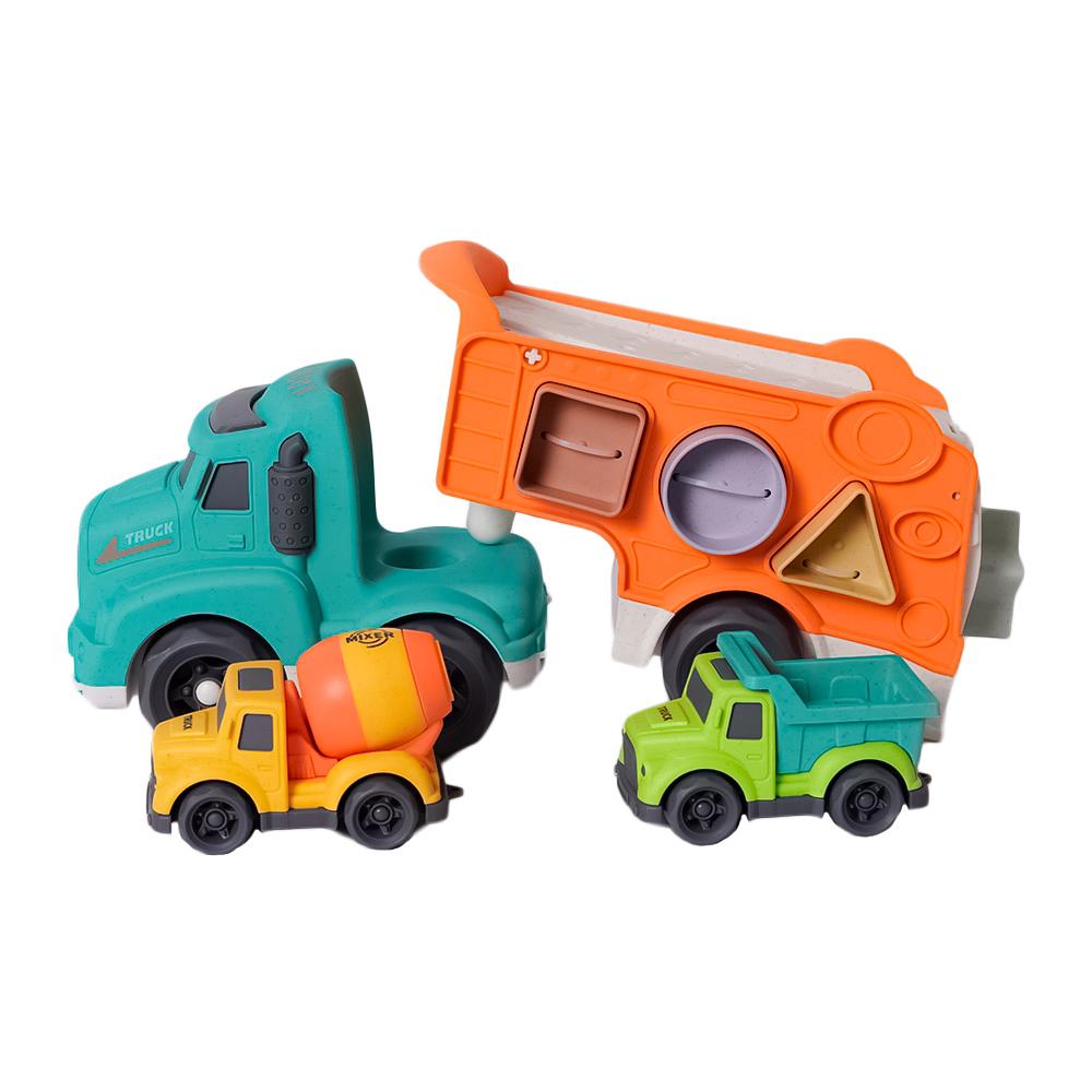 BIOplastic Vormenstoof Truck met Kleine Vrachtauto's