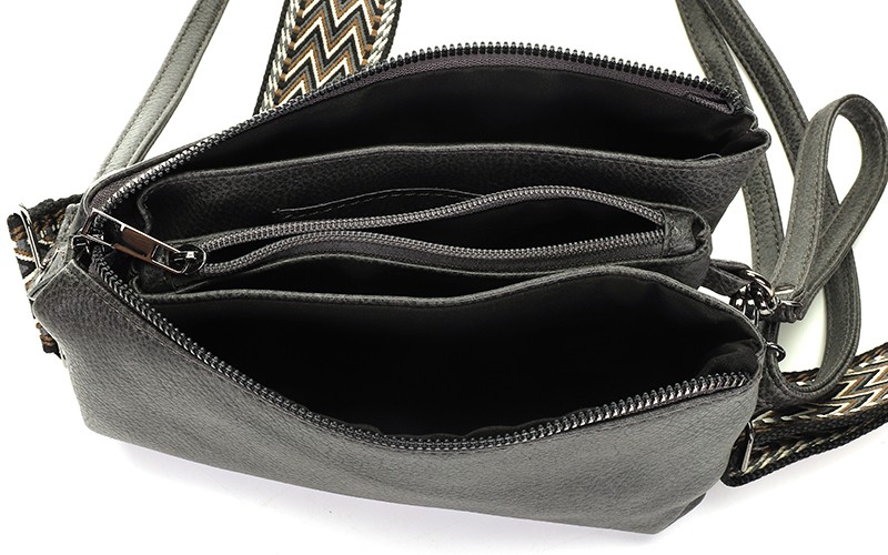 Donker grijs New York schoudertasje