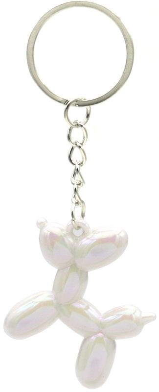 sleutelhanger hond 4.5cm wit