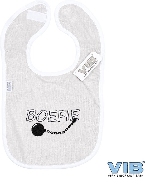 VIB® - Slabbetje Luxe velours - Boefie (Wit)