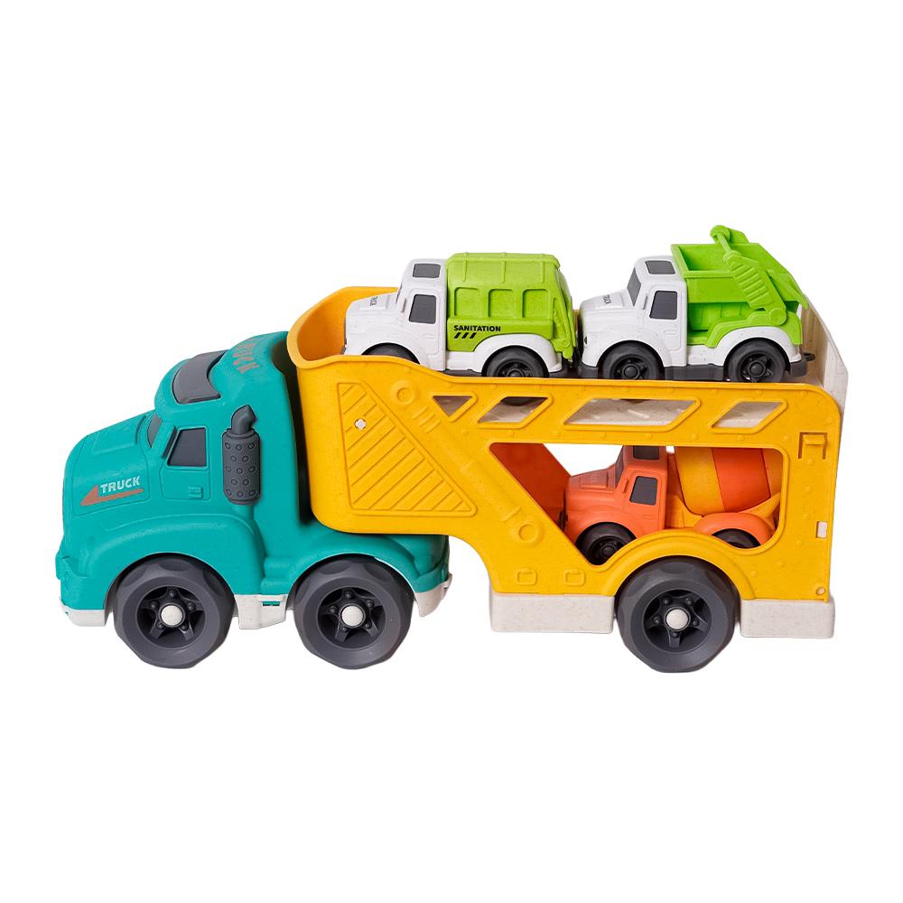 BIOplastic Transportwagen met 3 kleine Vrachtwagen