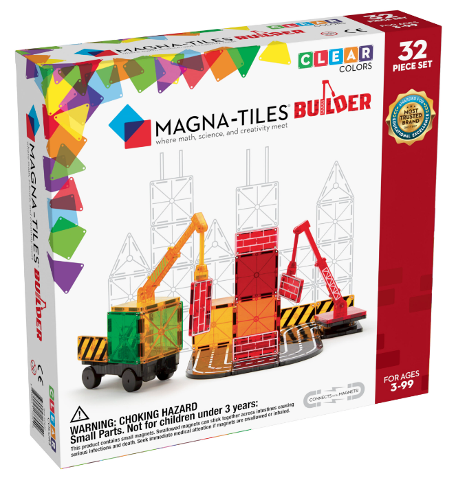  Magna Tiles Builder 32 stuks, magnetisch speelgoed