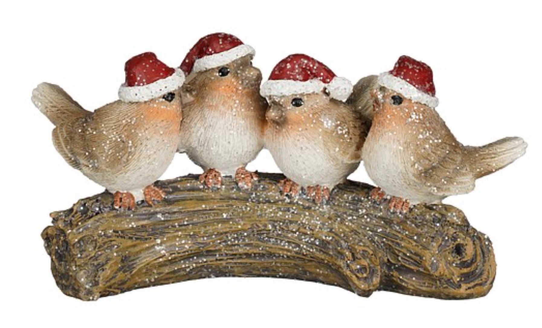 Decoratie vogel bruin - liggend