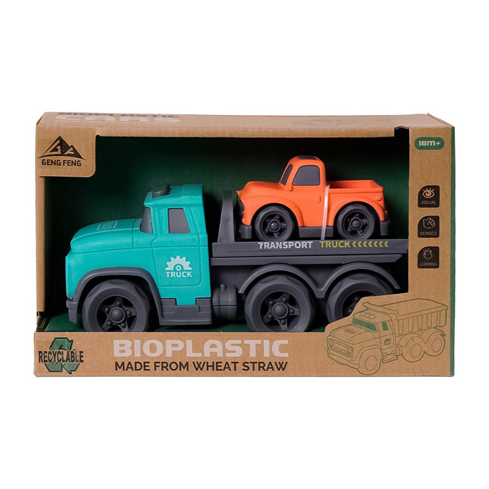 BIOplastic Transportwagen met 1 auto - 24 cm