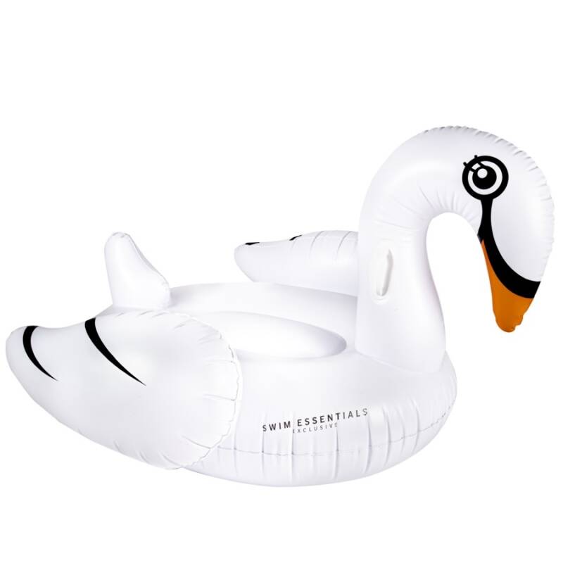 Swim essentials luchtbed zwaan opblaasbaar wit groot xl