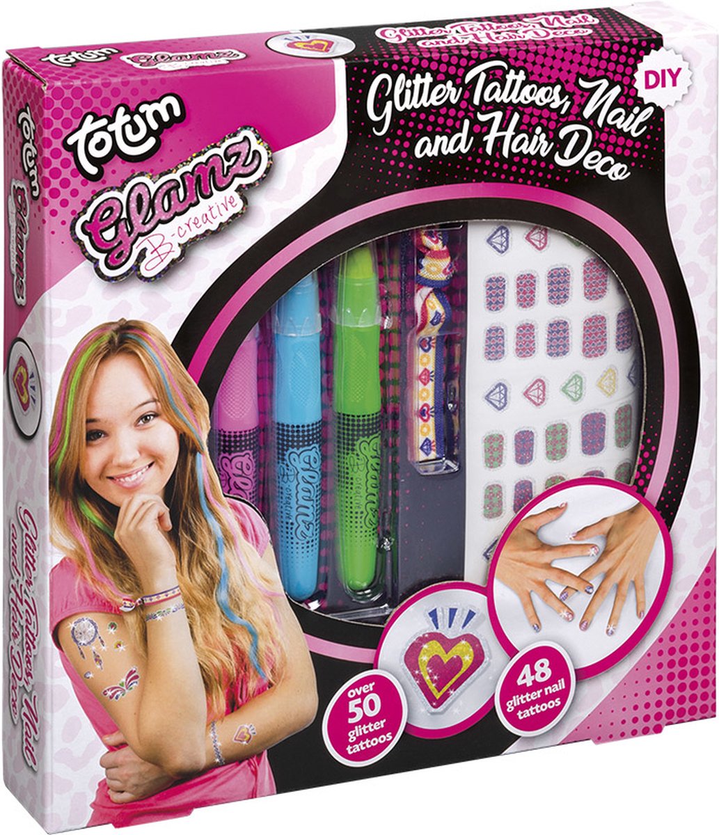 Totum Glamz Glitter Tatoeages en Haarkrijt
