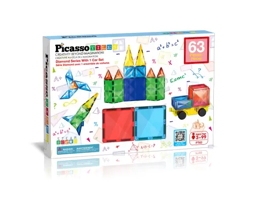 PicassoTiles Diamond Series magnetisch speelgoed set 63 delig