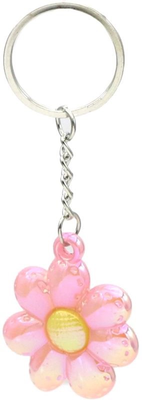sleutelhanger bloem 4.5cm roze