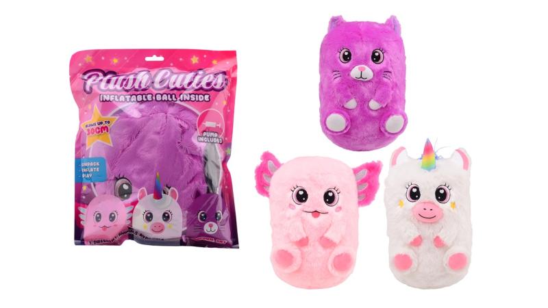 Opblaasbare plushe cutie's 30cm incl. pomp 
