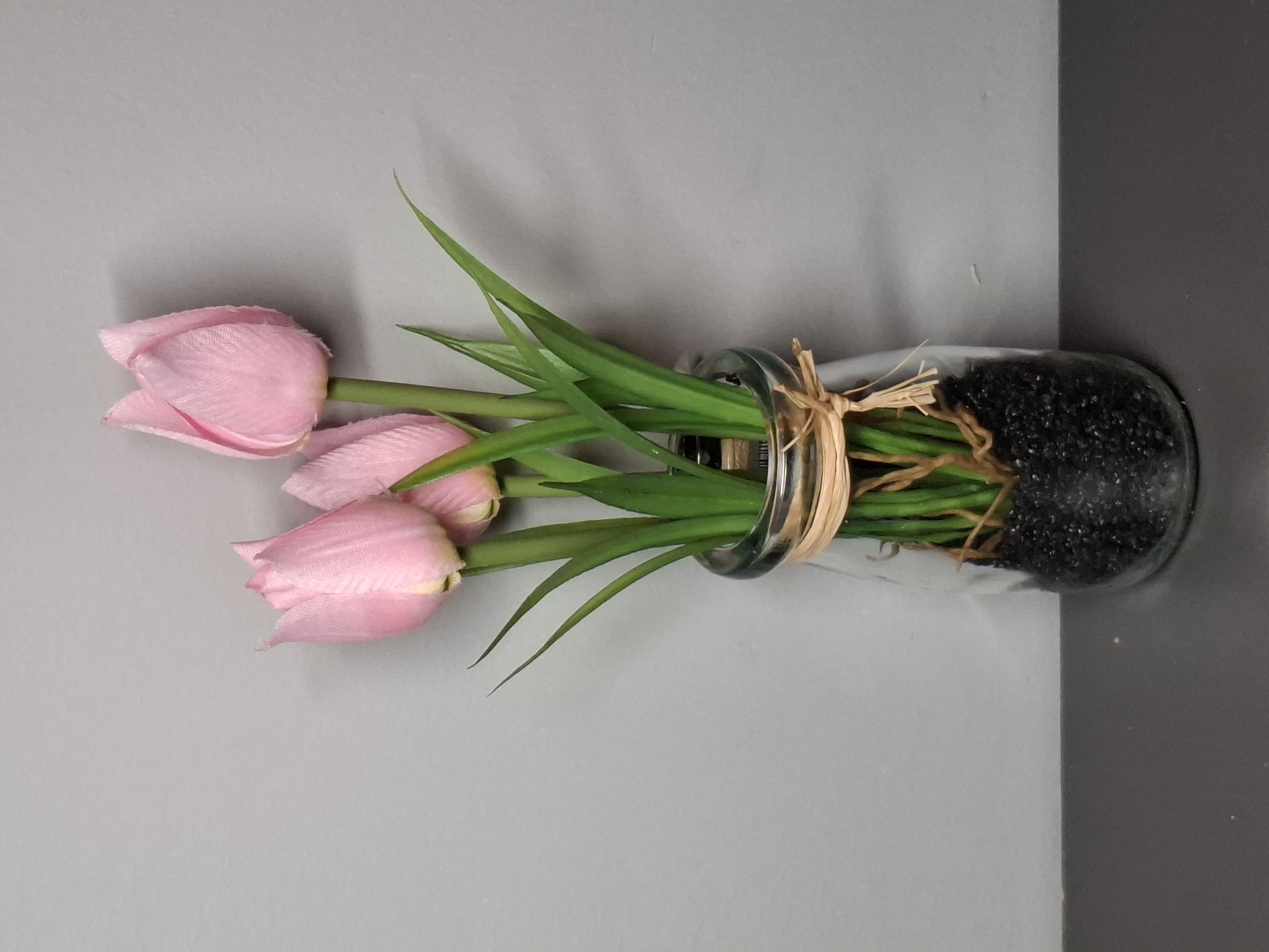 Countryfield Kunsttulpjes in glazen potje