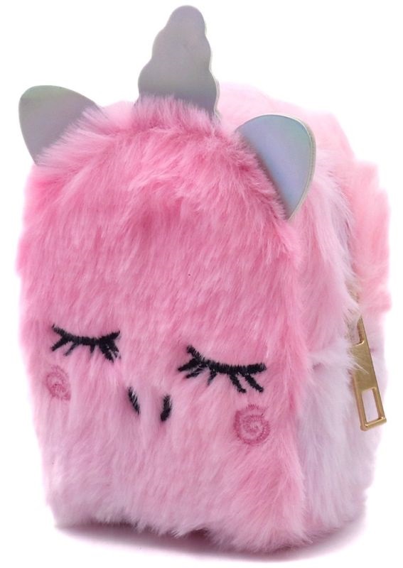 Fluffy sleutelhanger portemonnee  Unicorn 9x7x5cm