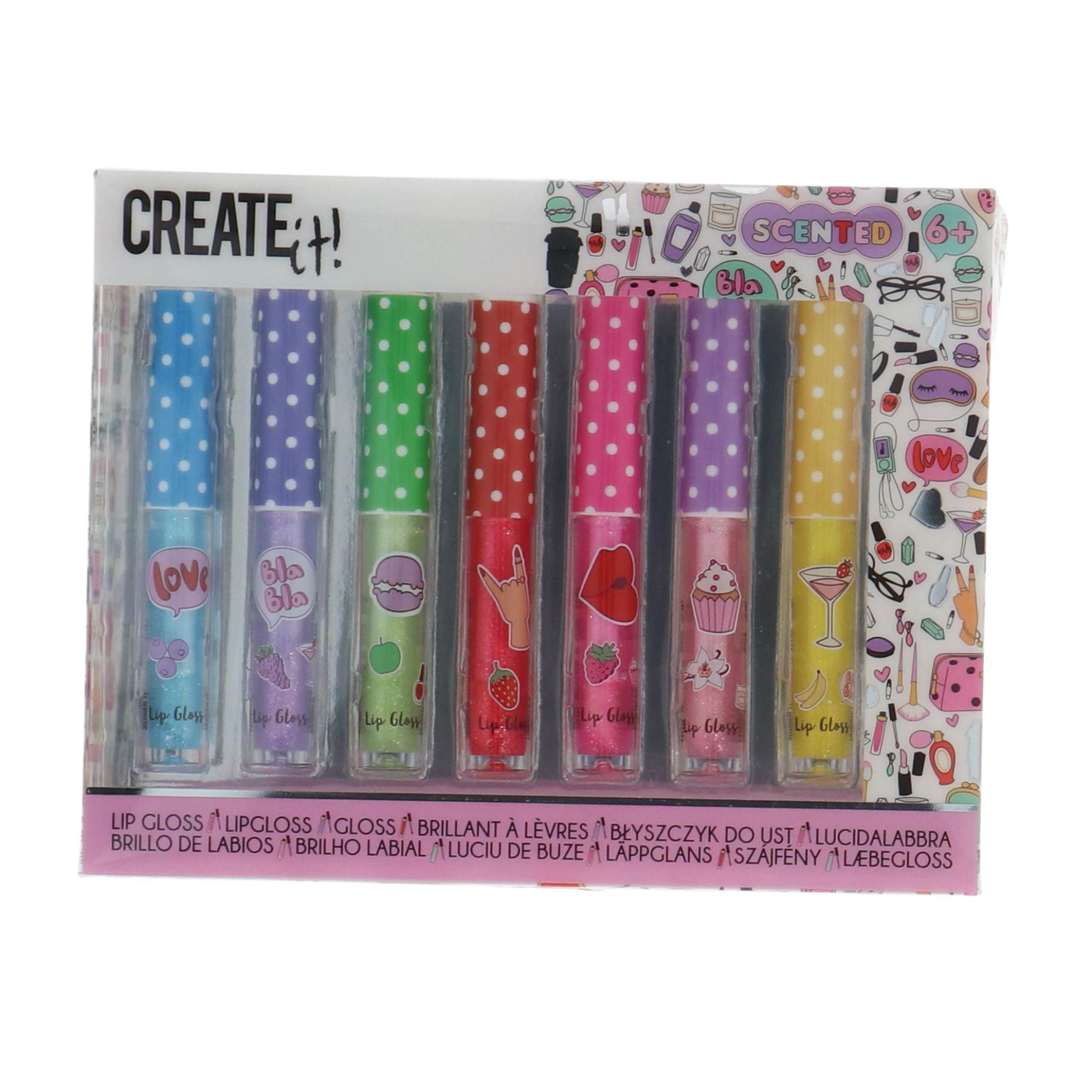 kerst: Create It! Lipgloss met glitter en geur 7-delig