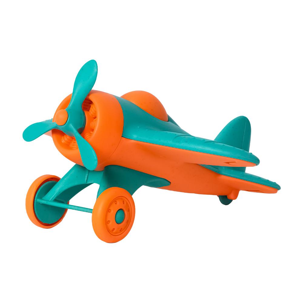 BIOplastic Vliegtuig - 18,5 cm blauw/oranje